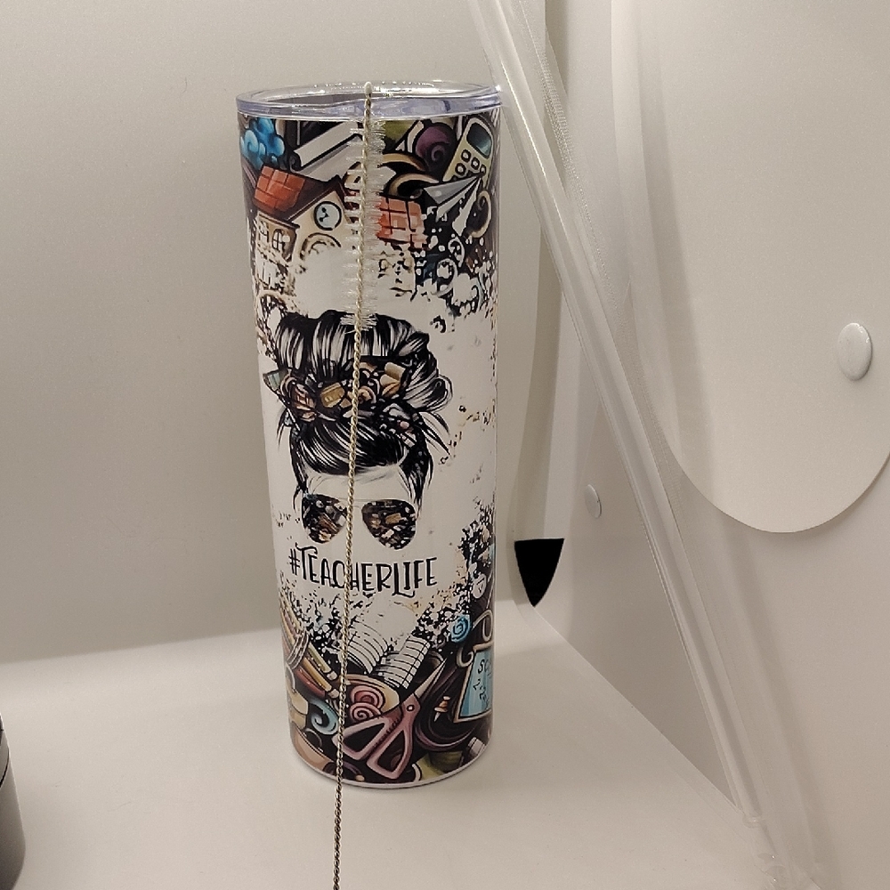 #TeacherLife White 20oz Tumbler